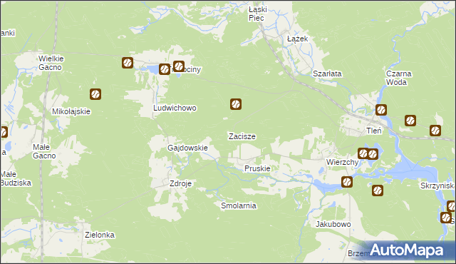 mapa Zacisze gmina Osie, Zacisze gmina Osie na mapie Targeo