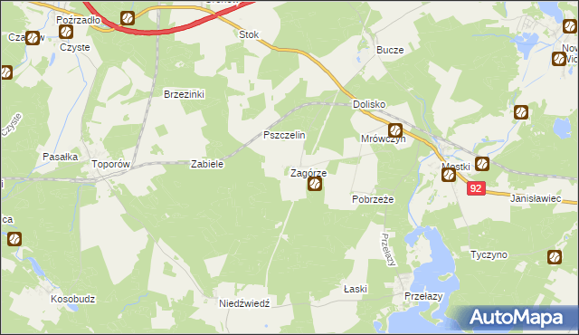 mapa Zagórze gmina Lubrza, Zagórze gmina Lubrza na mapie Targeo