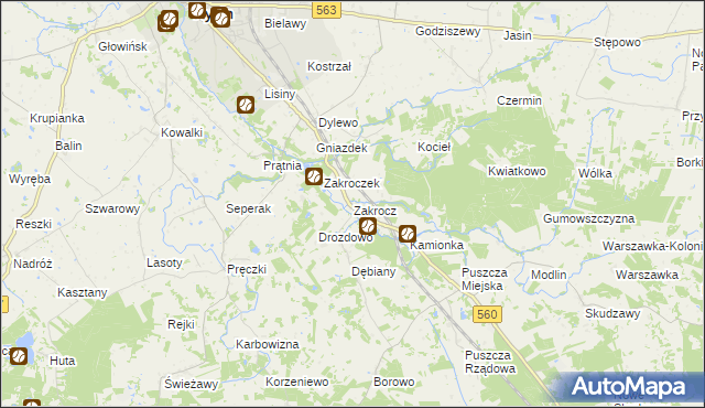 mapa Zakrocz, Zakrocz na mapie Targeo