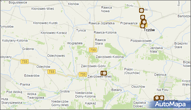 mapa Zakrzówek-Kolonia, Zakrzówek-Kolonia na mapie Targeo