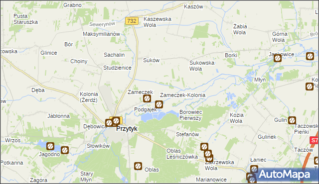 mapa Zameczek-Kolonia, Zameczek-Kolonia na mapie Targeo