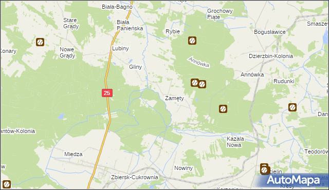 mapa Zamęty, Zamęty na mapie Targeo