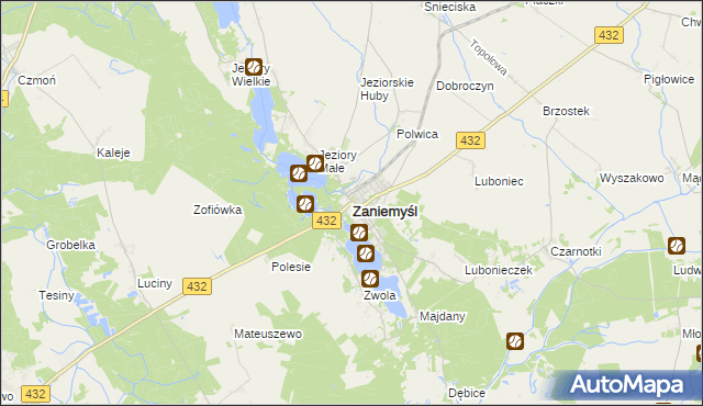 mapa Zaniemyśl, Zaniemyśl na mapie Targeo