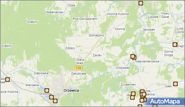 mapa Żardki, Żardki na mapie Targeo