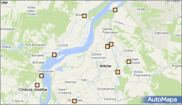 mapa Zastów Karczmiski, Zastów Karczmiski na mapie Targeo