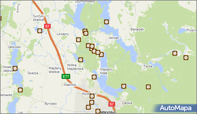 mapa Zatoka Leśna, Zatoka Leśna na mapie Targeo