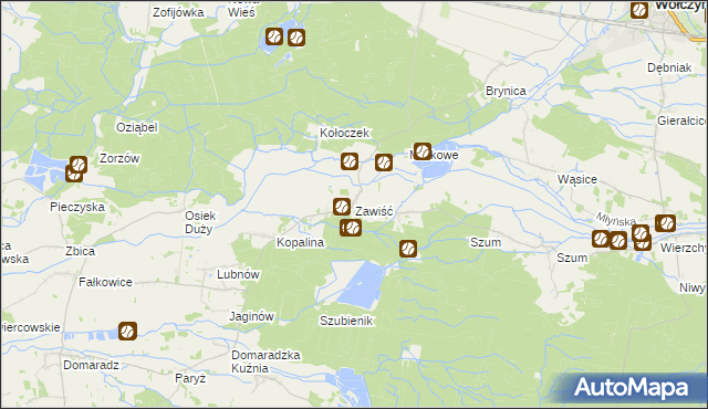 mapa Zawiść, Zawiść na mapie Targeo