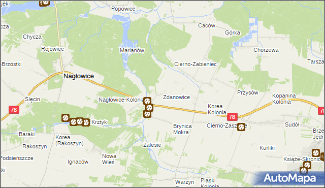 mapa Zdanowice, Zdanowice na mapie Targeo