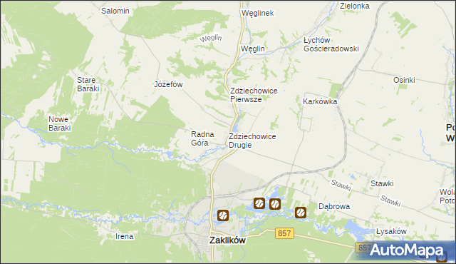 mapa Zdziechowice Drugie, Zdziechowice Drugie na mapie Targeo