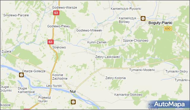 mapa Żebry-Laskowiec, Żebry-Laskowiec na mapie Targeo