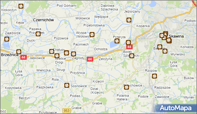 mapa Zelczyna, Zelczyna na mapie Targeo