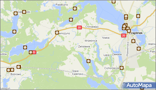 mapa Żelisławie, Żelisławie na mapie Targeo