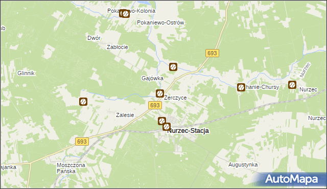 mapa Żerczyce, Żerczyce na mapie Targeo