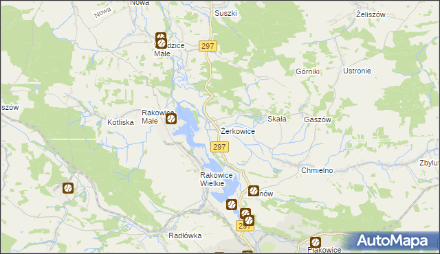 mapa Żerkowice gmina Lwówek Śląski, Żerkowice gmina Lwówek Śląski na mapie Targeo