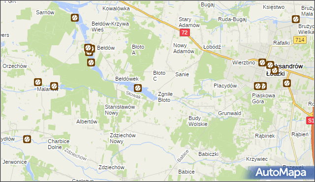 mapa Zgniłe Błoto, Zgniłe Błoto na mapie Targeo