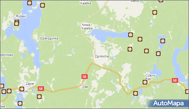 mapa Zgniłocha, Zgniłocha na mapie Targeo