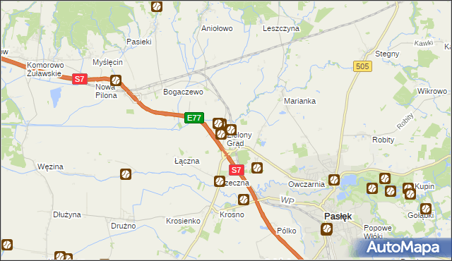 mapa Zielony Grąd, Zielony Grąd na mapie Targeo