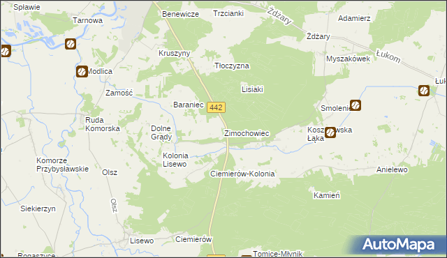 mapa Zimochowiec, Zimochowiec na mapie Targeo