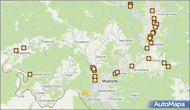 mapa Złockie, Złockie na mapie Targeo