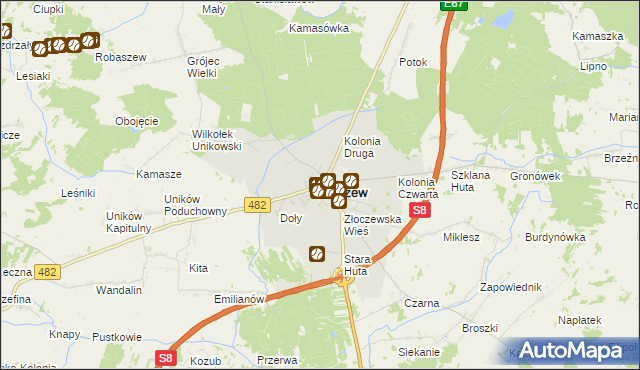 mapa Złoczew, Złoczew na mapie Targeo