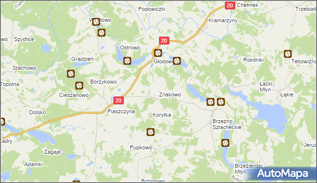 mapa Znakowo, Znakowo na mapie Targeo