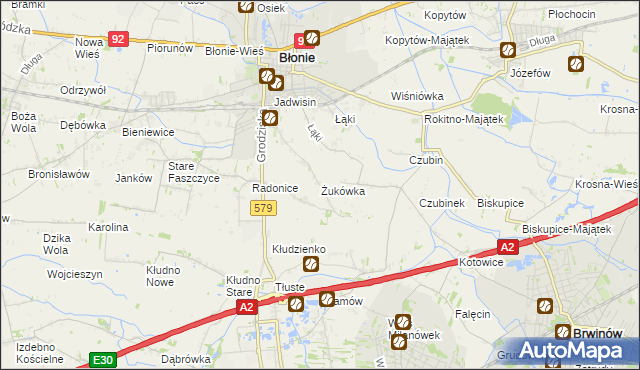 mapa Żukówka, Żukówka na mapie Targeo