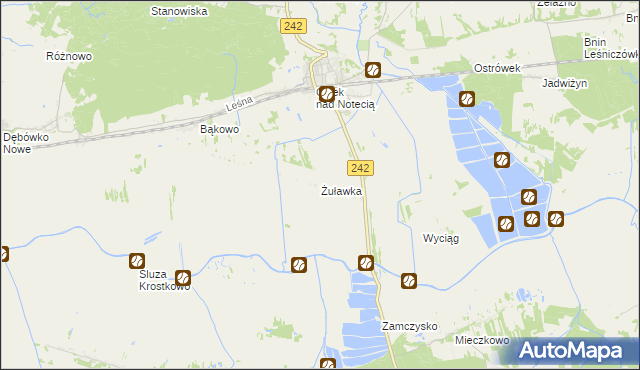 mapa Żuławka gmina Wyrzysk, Żuławka gmina Wyrzysk na mapie Targeo