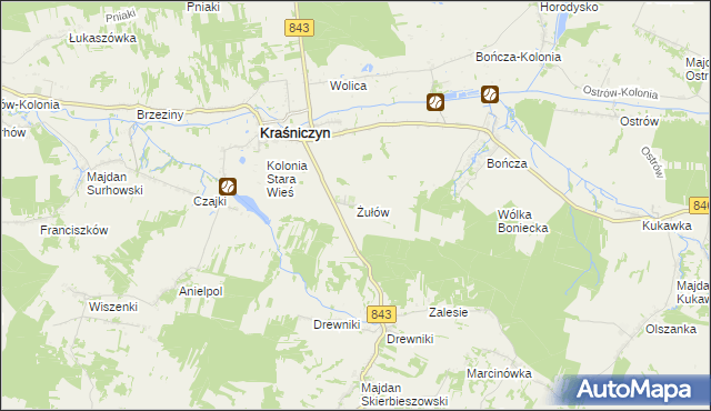 mapa Żułów, Żułów na mapie Targeo