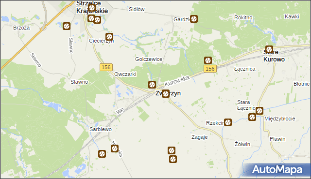 mapa Zwierzyn powiat strzelecko-drezdenecki, Zwierzyn powiat strzelecko-drezdenecki na mapie Targeo