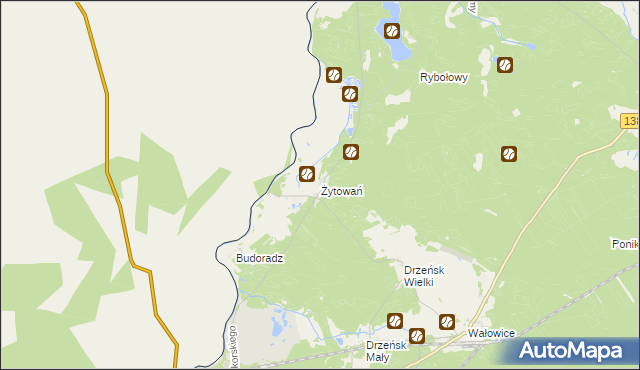 mapa Żytowań, Żytowań na mapie Targeo