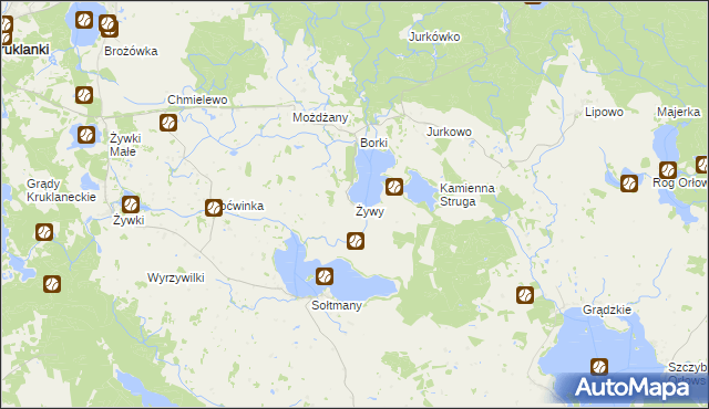 mapa Żywy, Żywy na mapie Targeo