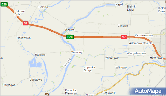 mapa Adamowo gmina Elbląg, Adamowo gmina Elbląg na mapie Targeo