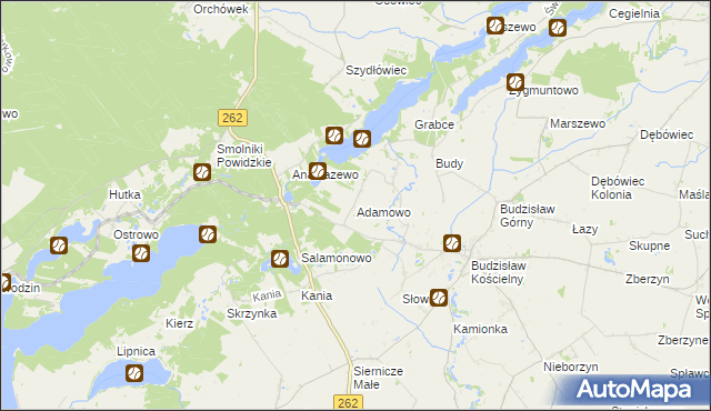 mapa Adamowo gmina Kleczew, Adamowo gmina Kleczew na mapie Targeo