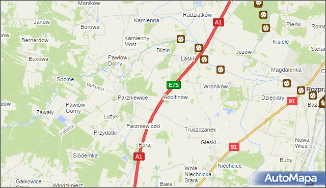 mapa Adolfinów, Adolfinów na mapie Targeo