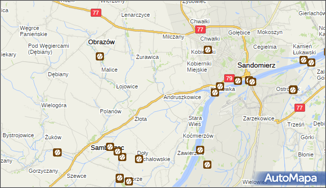 mapa Andruszkowice, Andruszkowice na mapie Targeo