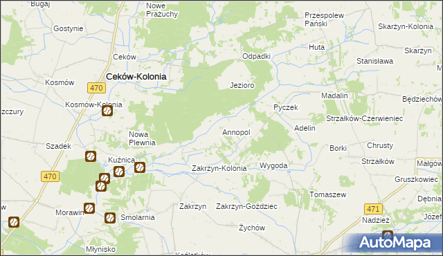 mapa Annopol gmina Lisków, Annopol gmina Lisków na mapie Targeo