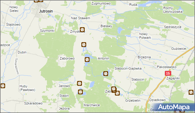 mapa Antonin gmina Cieszków, Antonin gmina Cieszków na mapie Targeo