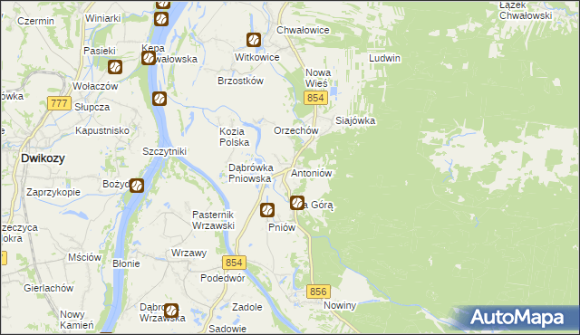 mapa Antoniów gmina Radomyśl nad Sanem, Antoniów gmina Radomyśl nad Sanem na mapie Targeo