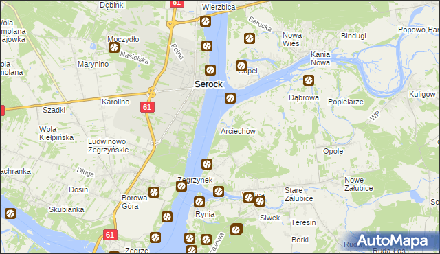 mapa Arciechów gmina Radzymin, Arciechów gmina Radzymin na mapie Targeo