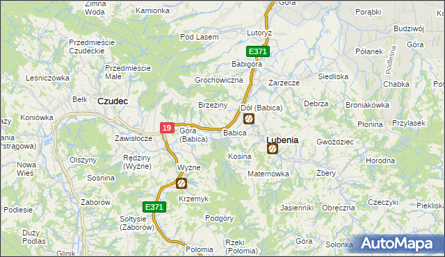 mapa Babica gmina Czudec, Babica gmina Czudec na mapie Targeo