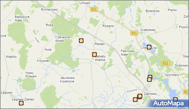 mapa Babięty Wielkie, Babięty Wielkie na mapie Targeo