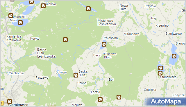 mapa Bącz, Bącz na mapie Targeo