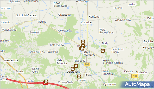 mapa Bądków gmina Zgierz, Bądków gmina Zgierz na mapie Targeo