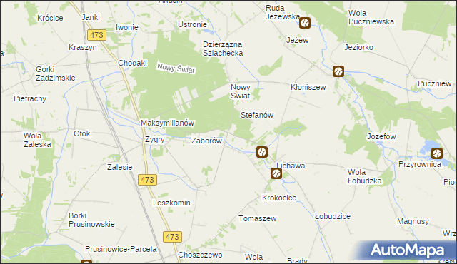 mapa Bąki gmina Zadzim, Bąki gmina Zadzim na mapie Targeo