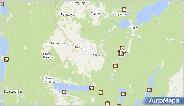 mapa Bałdy, Bałdy na mapie Targeo