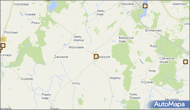 mapa Bałoszyce, Bałoszyce na mapie Targeo