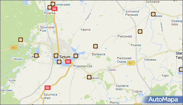 mapa Barlewice, Barlewice na mapie Targeo