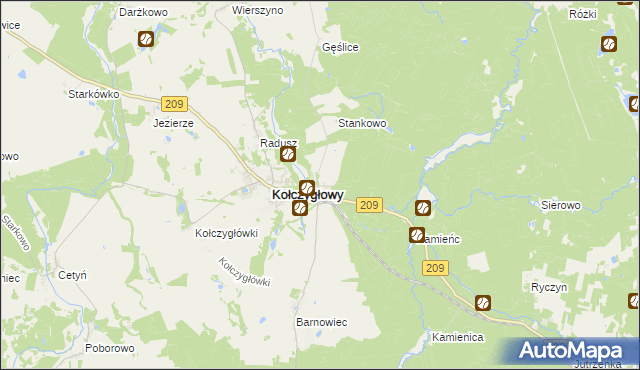 mapa Barnowo, Barnowo na mapie Targeo