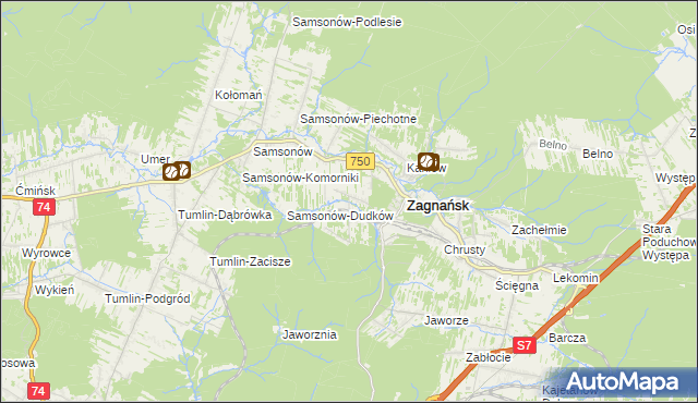 mapa Bartków gmina Zagnańsk, Bartków gmina Zagnańsk na mapie Targeo