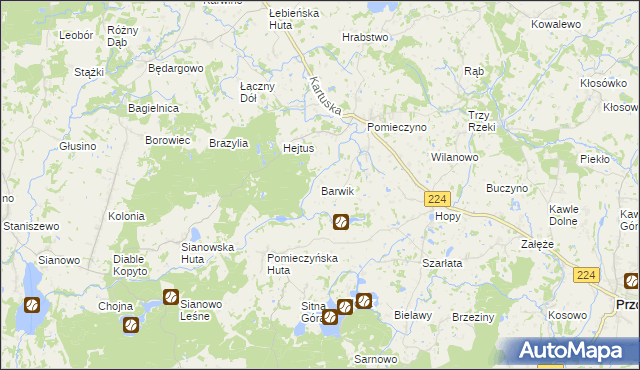 mapa Barwik, Barwik na mapie Targeo